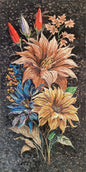 Handmade Floral Marble Mosaic Wall Art (48x24) - Custom Colors