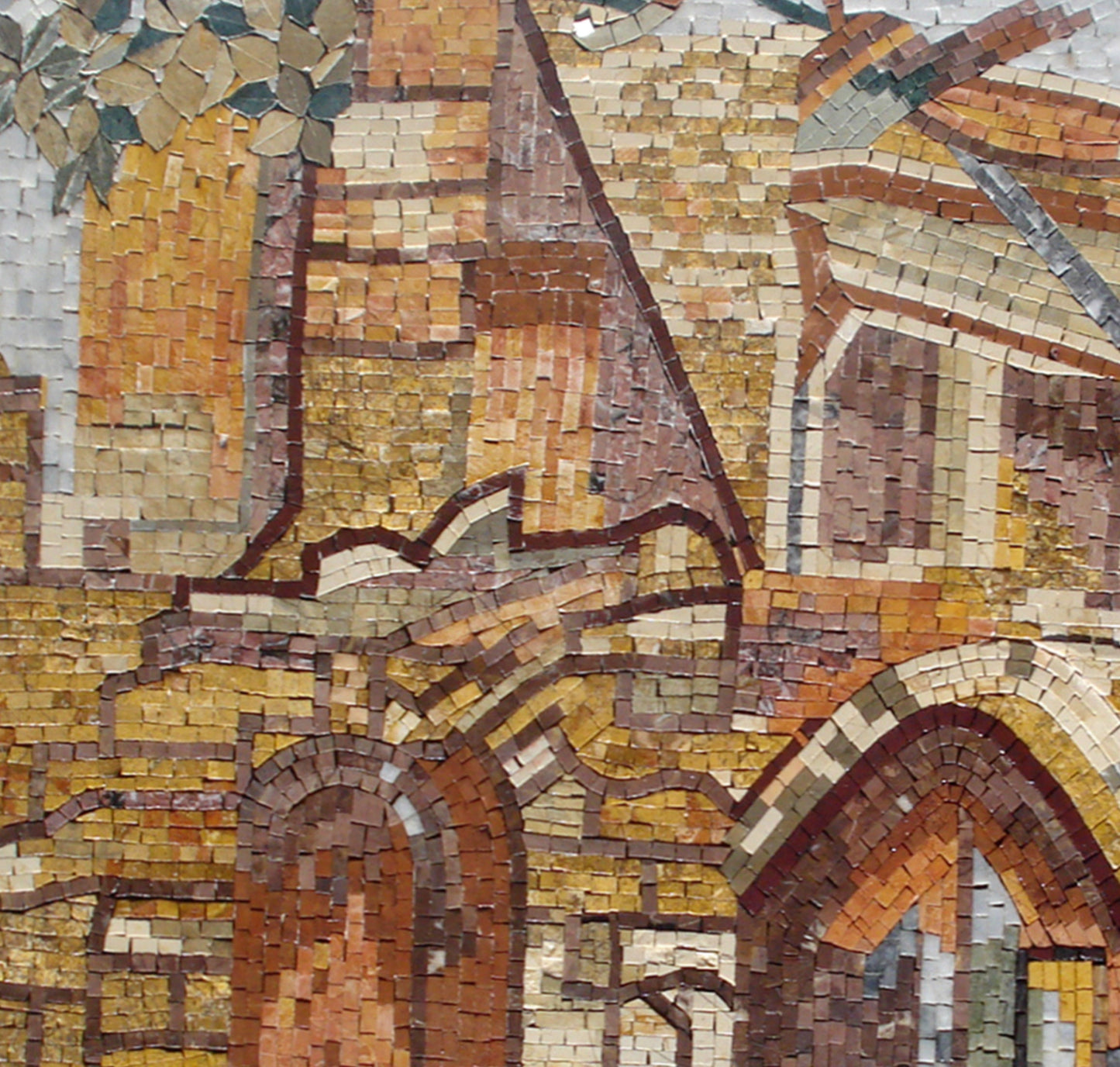 Handmade Roman Mosaic Tile Art: Ancient House Decor (32x32")