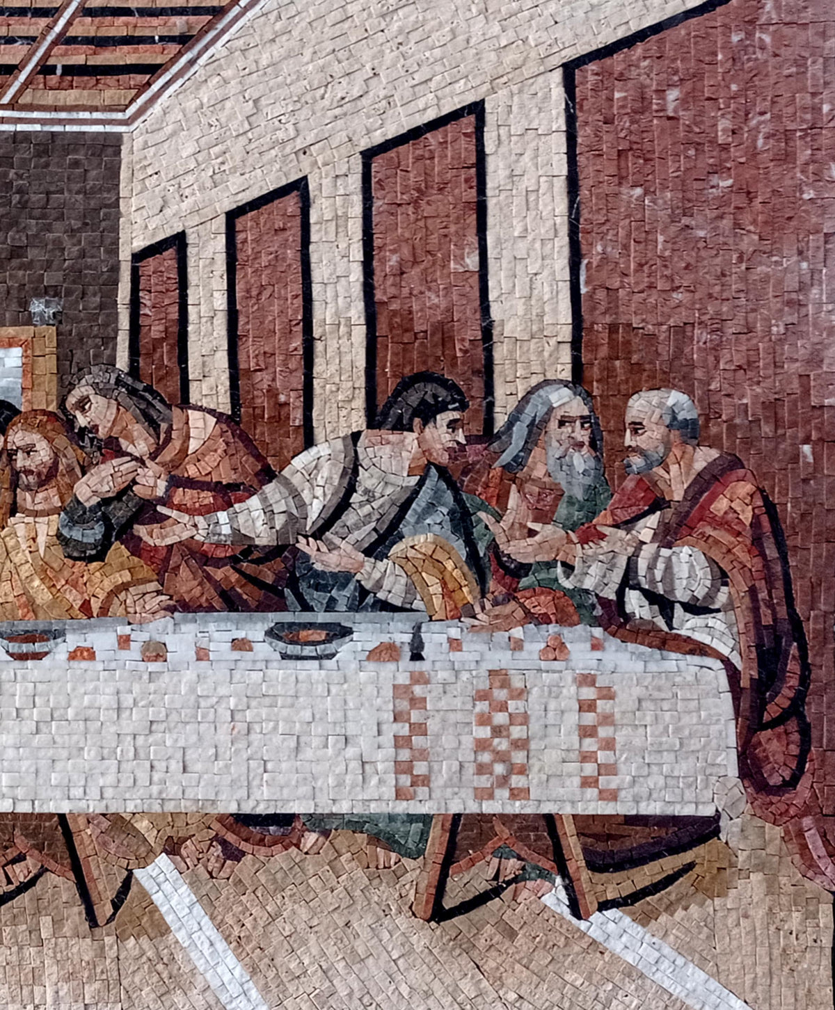 63x32 The Last Supper Mosaic – Leonardo da Vinci Reproduction, Christian Religious Decor, Customization available