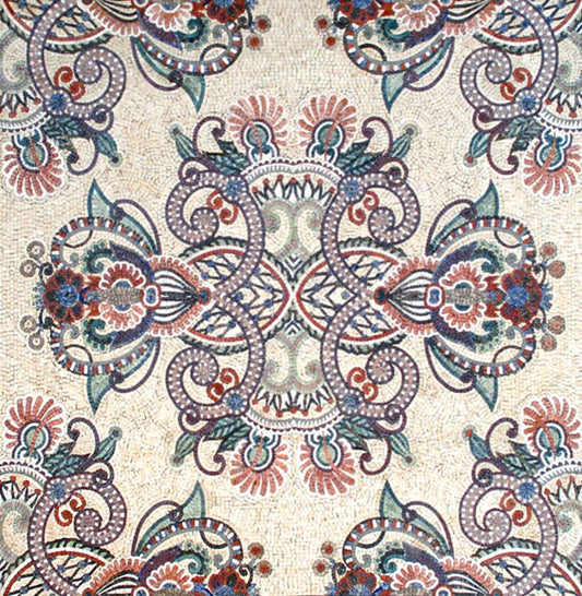 Handmade Marble Mosaic Rug: Square Stone Art, Home Decor (78” x 80")