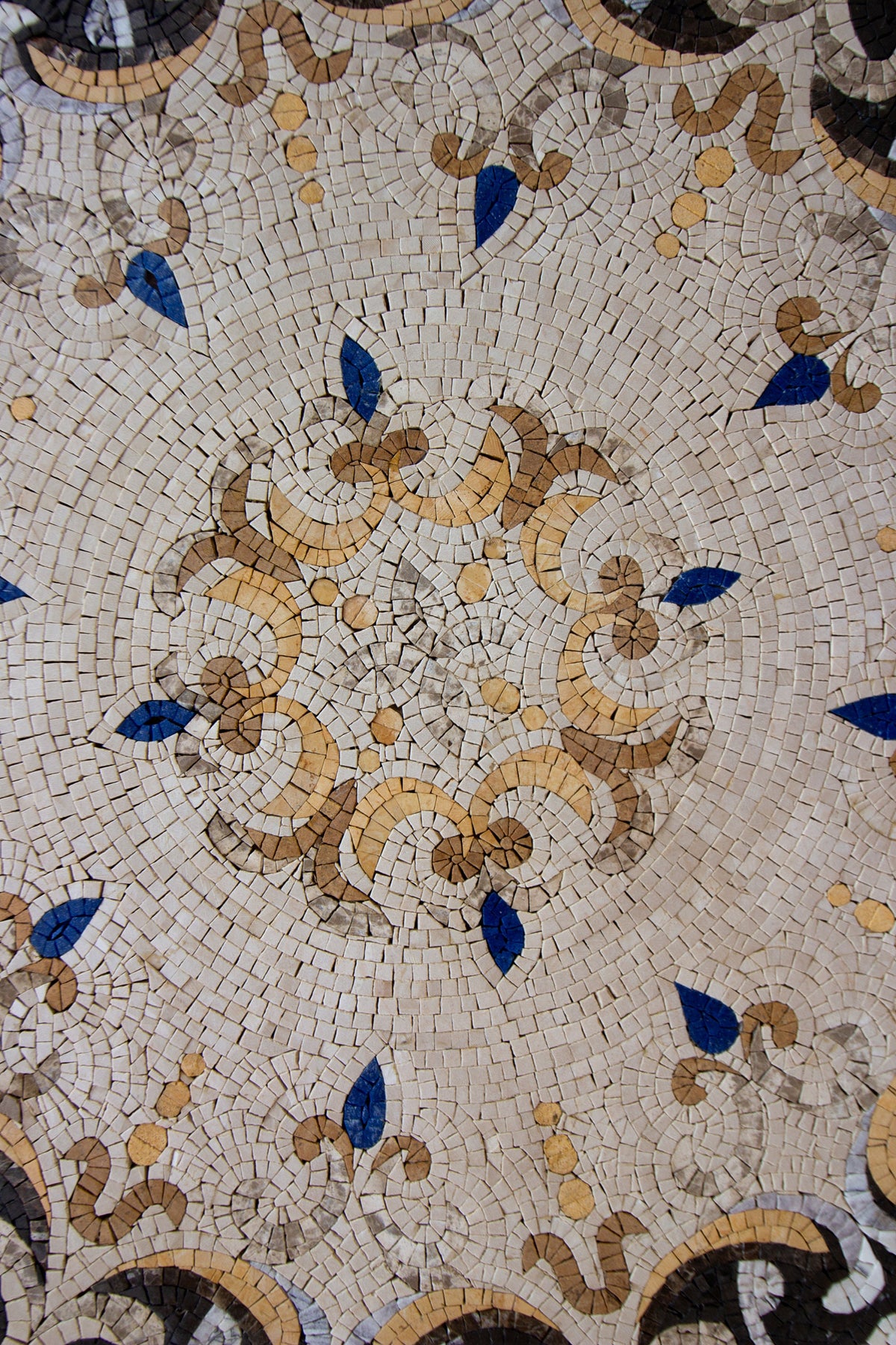 Maritime Elegance - 32-Inch Handmade Nautical Rose Compass Round Mosaic Art Tile - Customization available