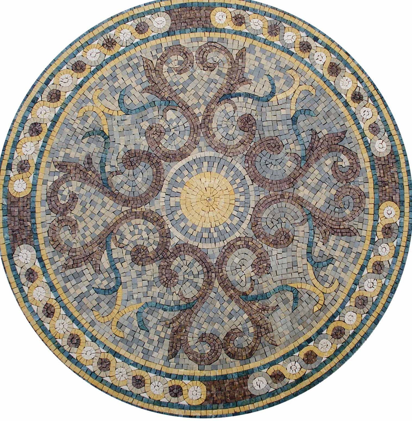 40" Handmade Marble Mosaic Medallion Art Tile Décor
