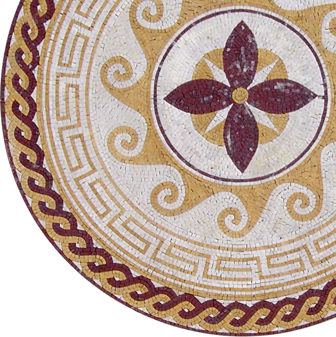 Handmade Marble Mosaic Medallion Art Tile: 60" Natural Stone Flooring