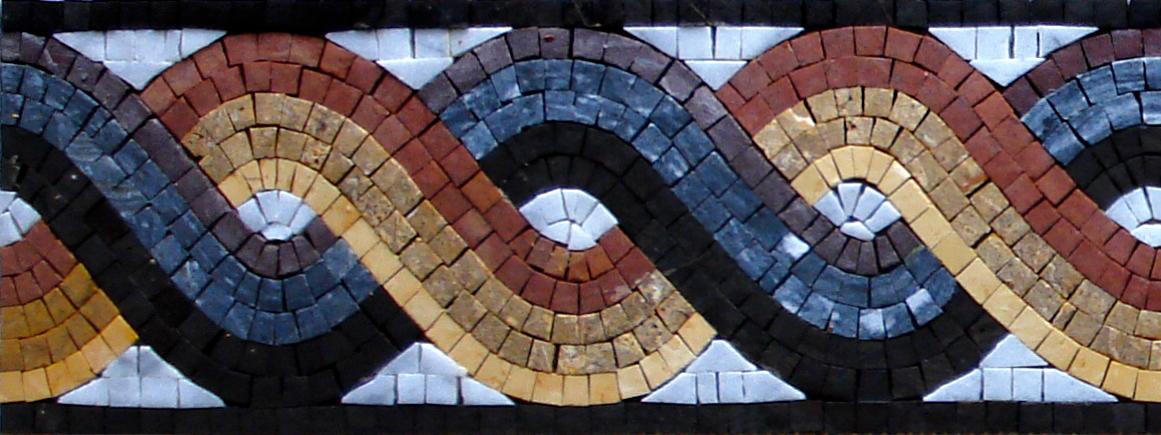 Handmade Marble Mosaic Border: Multicolor Braid Tile Trim - 6x40 in