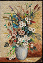 Handmade Floral Mosaic Tile Art: Marble Flower Vase Backsplash
