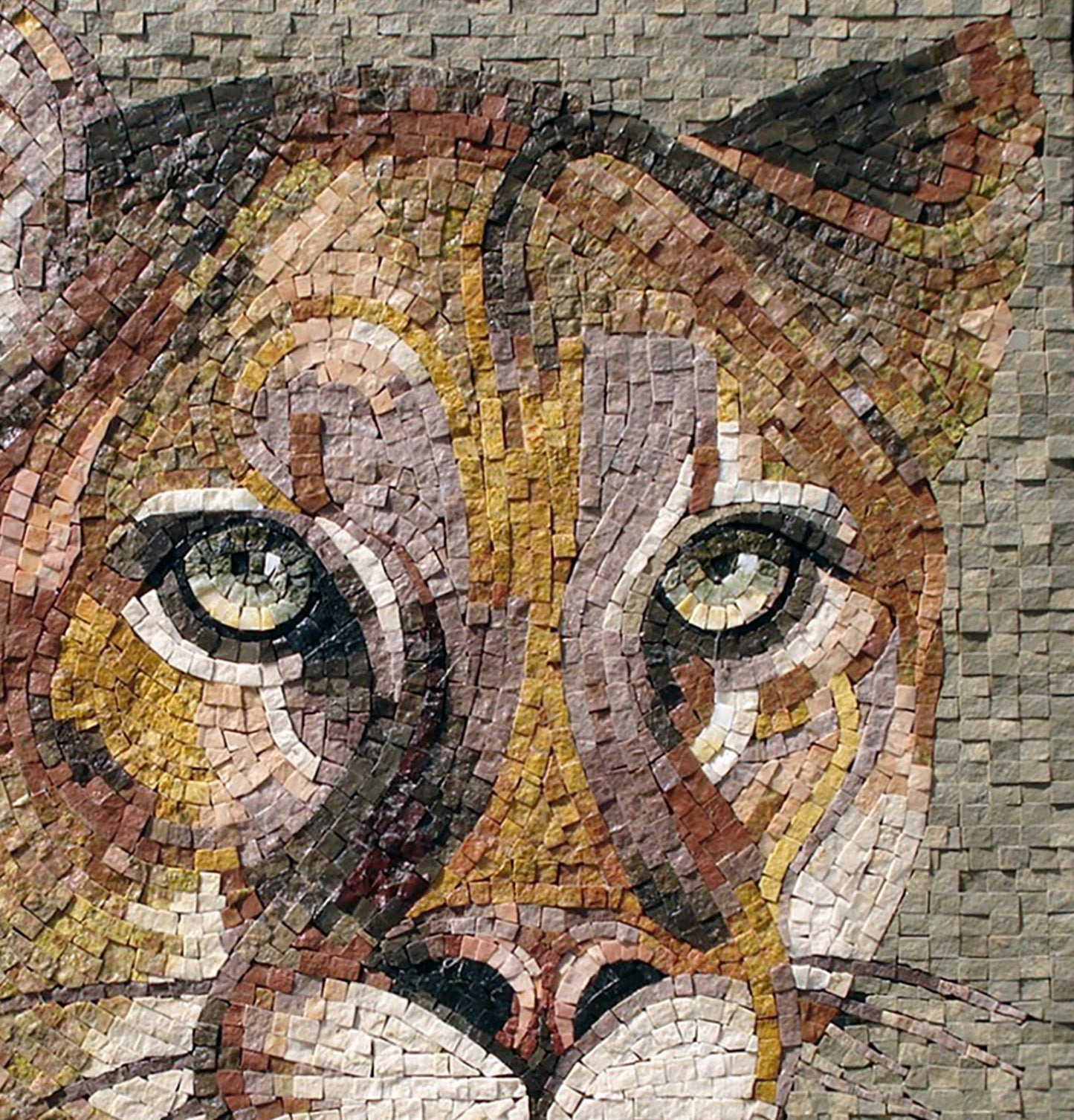 Handmade Cougar Mosaic Tile Art: Wild Animal Wall Decor (20x20)