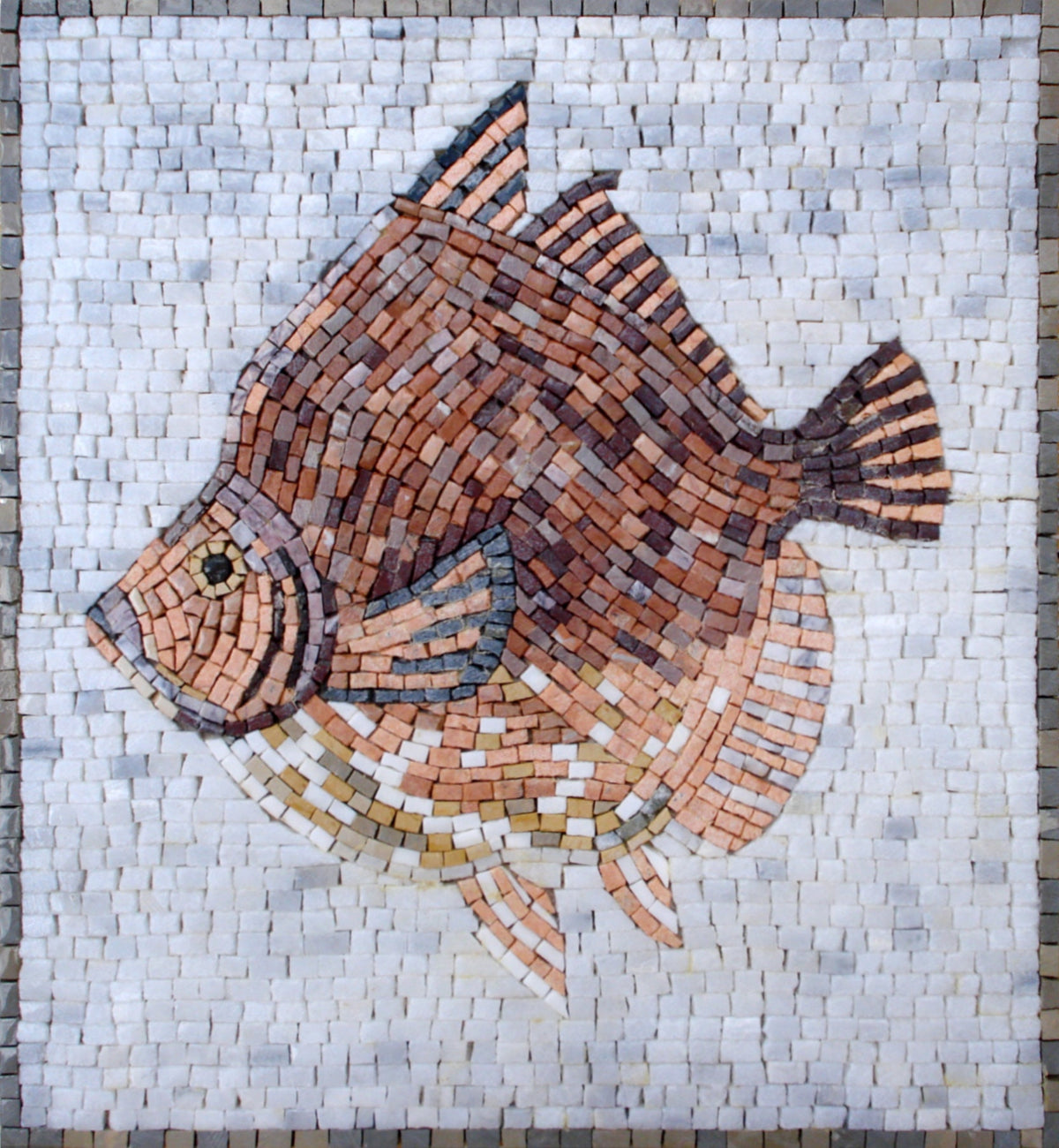 Handmade Fish Mosaic Tile Art: Kitchen Backsplash or Wall Decor