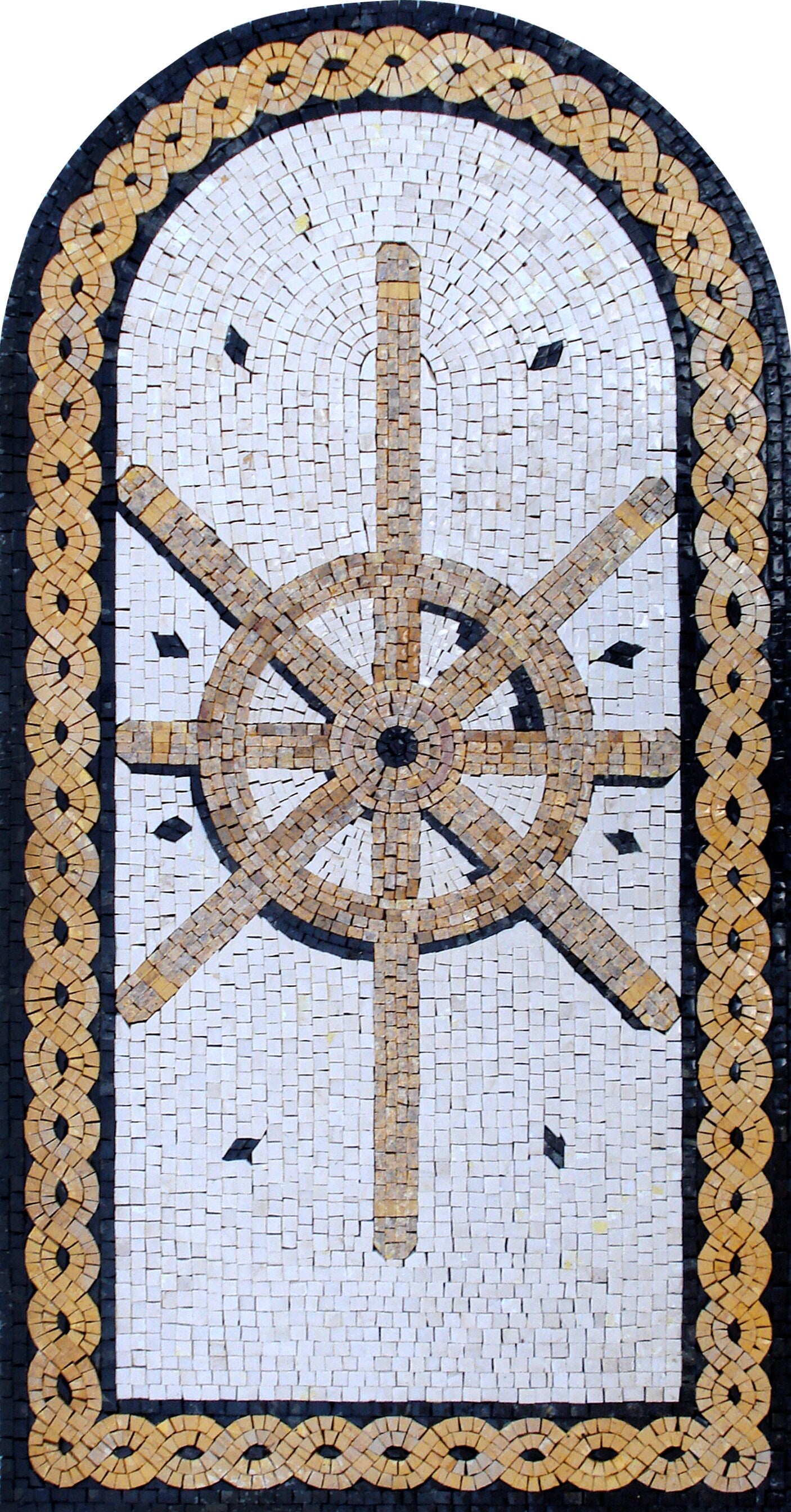 AR001 Helm Nautical Arched Mosaic Wall Art