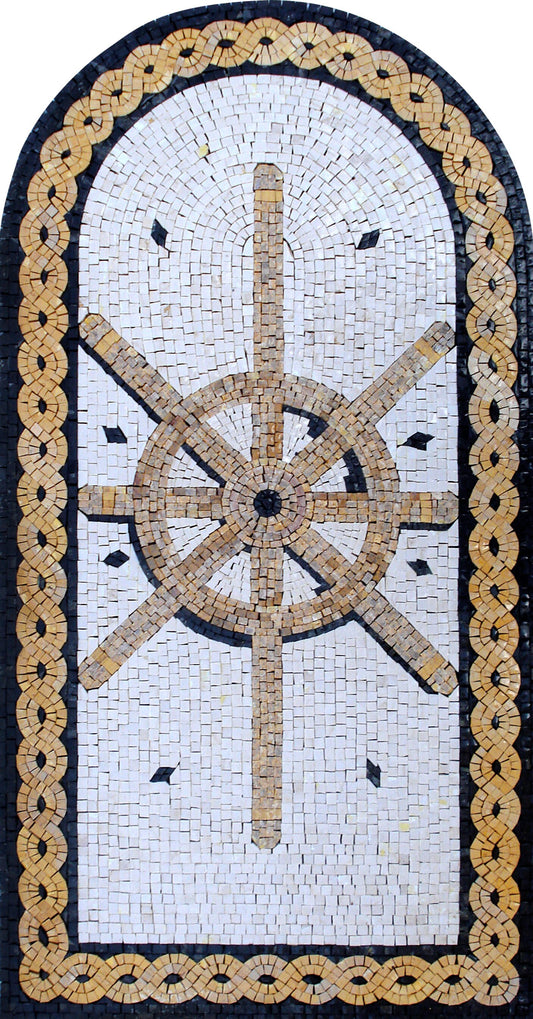 AR001 Helm Nautical Arched Mosaic Wall Art