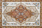 Handmade Marble Stone Mosaic Rug: Flower Design Art Tile (84” x 56")