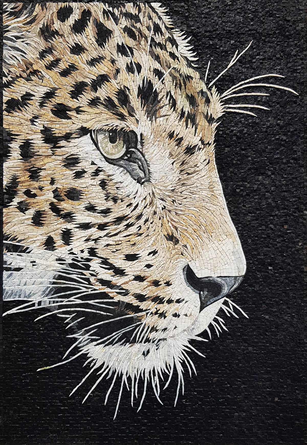 Handmade Tiger Mosaic Tile Art: Wild Animal Wall Decor