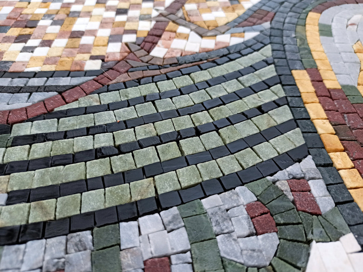PEACOCK MOSAIC TILES | Animal Mosaic Tiles For New House | Mirror Peacock Sitting On Tree Artwork Tiles For Walls And Peacock Lovers