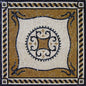 40" Medallion Marble Mosaic Tile: Inlay Artwork, Indoor/Outdoor