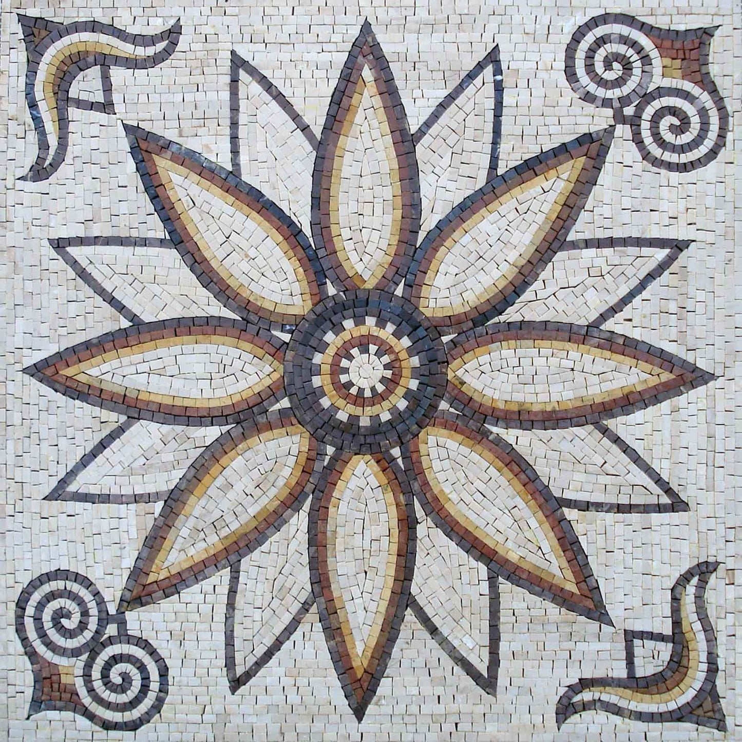 24" Handmade Marble Mosaic Square Floor Interior Home Décor Art Tile Stone.