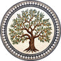 Olive Tree Backsplash Marble Mosaic Medallion Tiles. Customization. Handcrafted Roman Mosaics