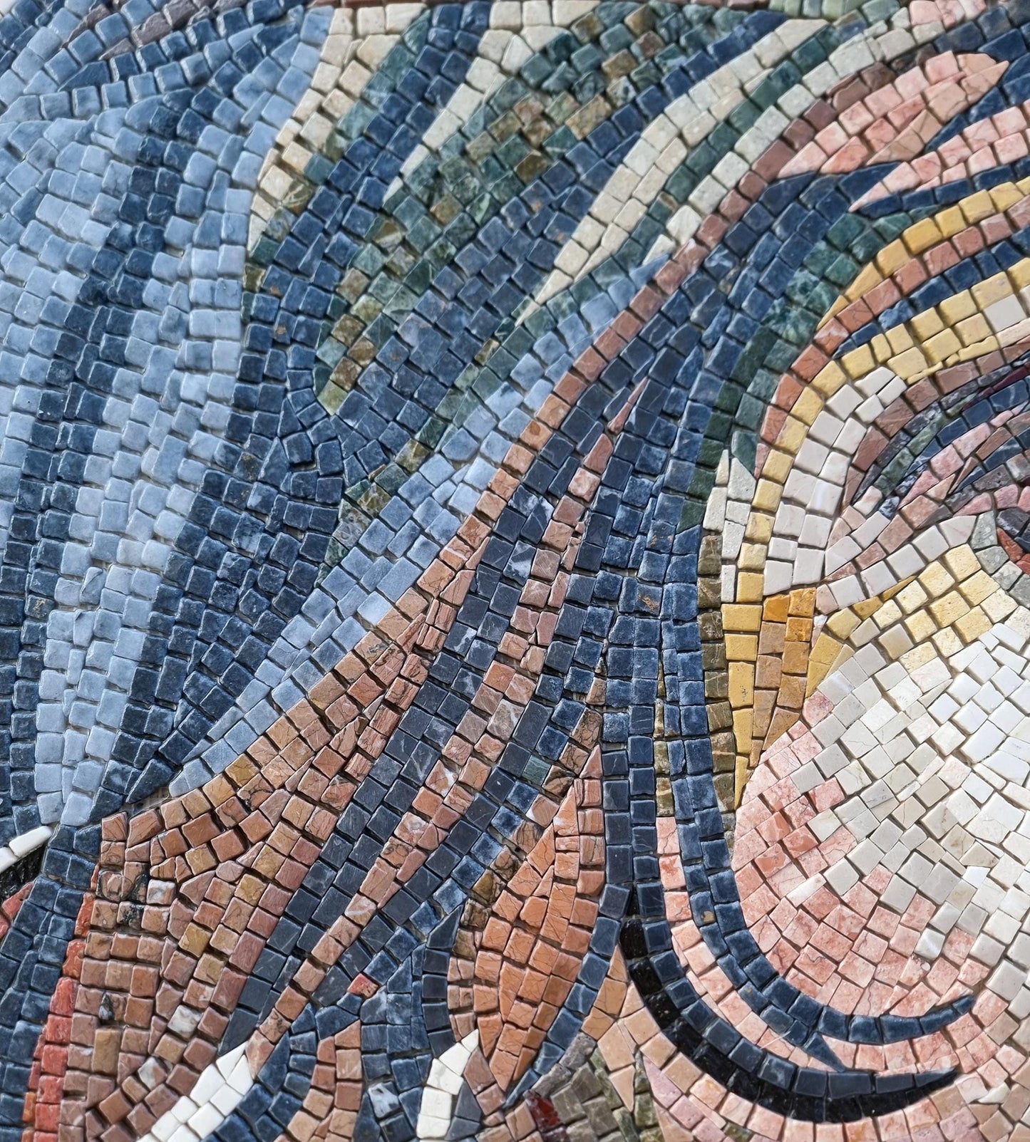 36"x24" Zeugma Mosaic Wall Art, Feminine Portrait Decor, Artistic Home Accent, Customization Available