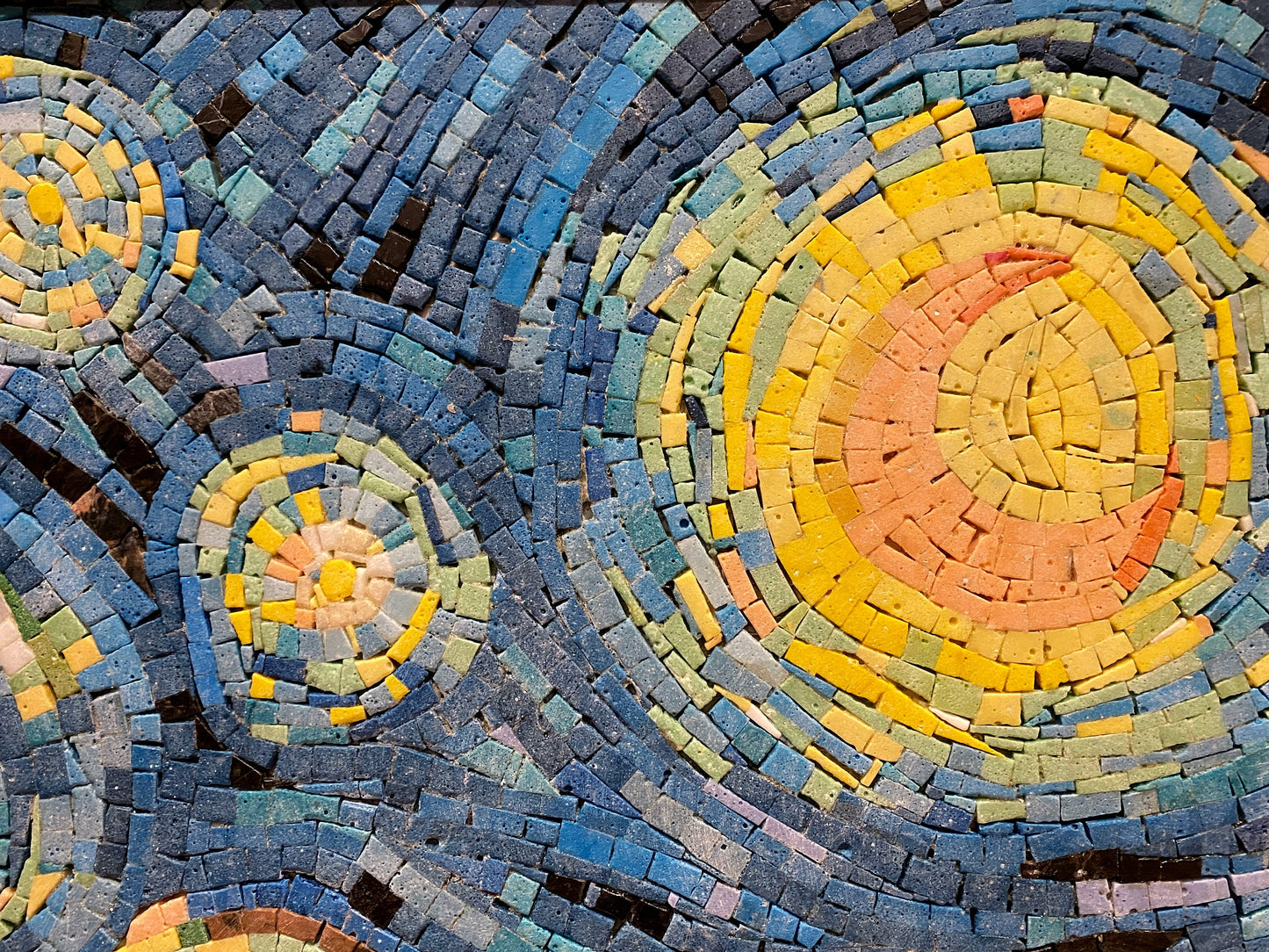 Handmade Marble Mosaic Art: Van Gogh Starry Night Reproduction (40” x 32")