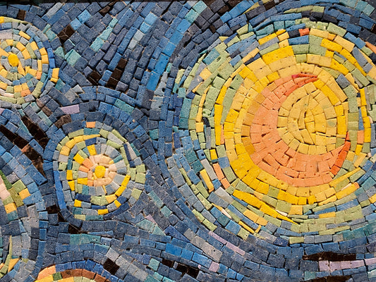Handmade Marble Mosaic Art: Van Gogh Starry Night Reproduction (40” x 32")