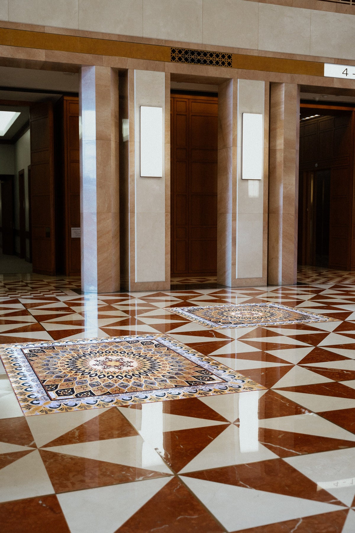 CR024 Pattern Area Rug Carpet Marble Mosaic Flooring Tile Art