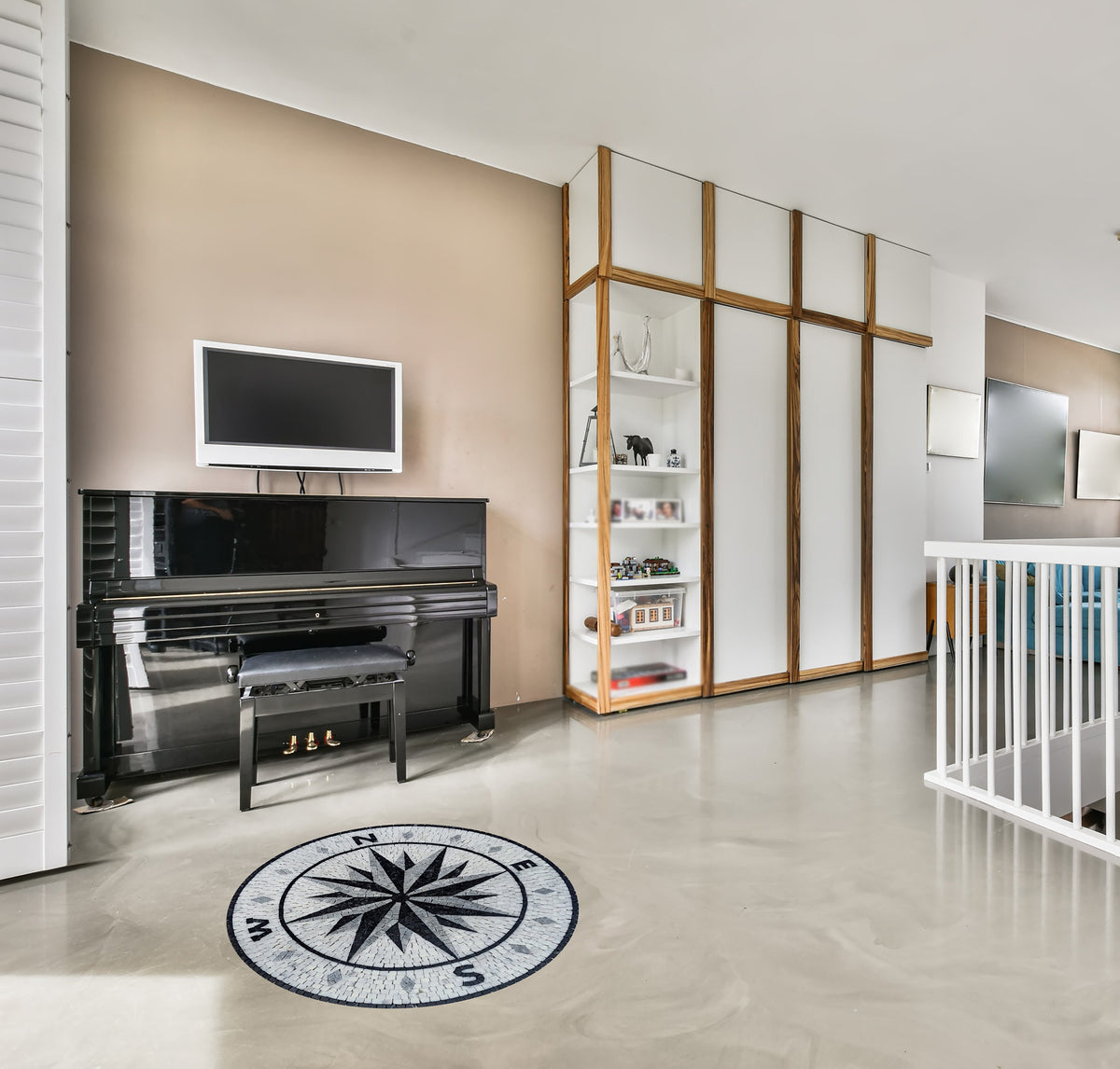 Artisanal Beauty: Handmade Compass & Pool Medallion Marble Mosaic Art Tiles - Customization available
