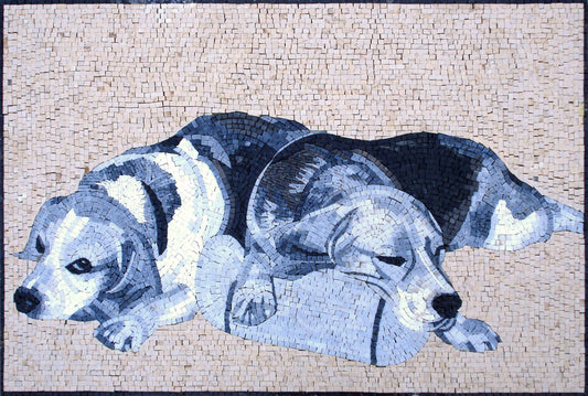 Labrador Dog Mosaic Art: Handmade Marble Pet Mural (36x24)