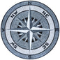 Nautical Compass Rose Marble Mosaic Medallion - Handmade Flooring Tile