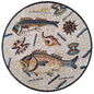 24-Inch Fish Mosaic Medallion –  Aquatic Theme, Nautical Home Decor, Customization available