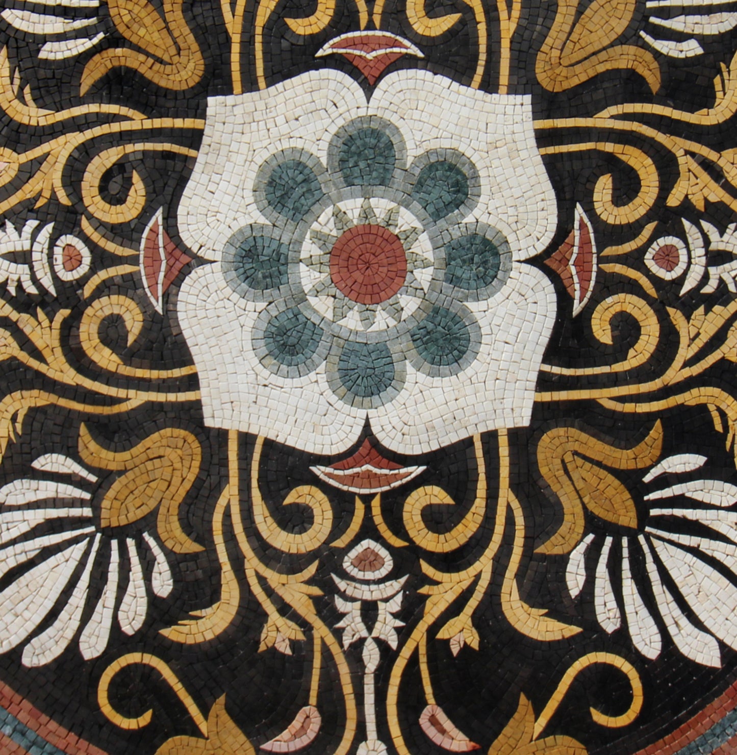 Gilded Artistry - Gold Leafy Art Nouveau Patterned Mosaic Medallion - Customization available