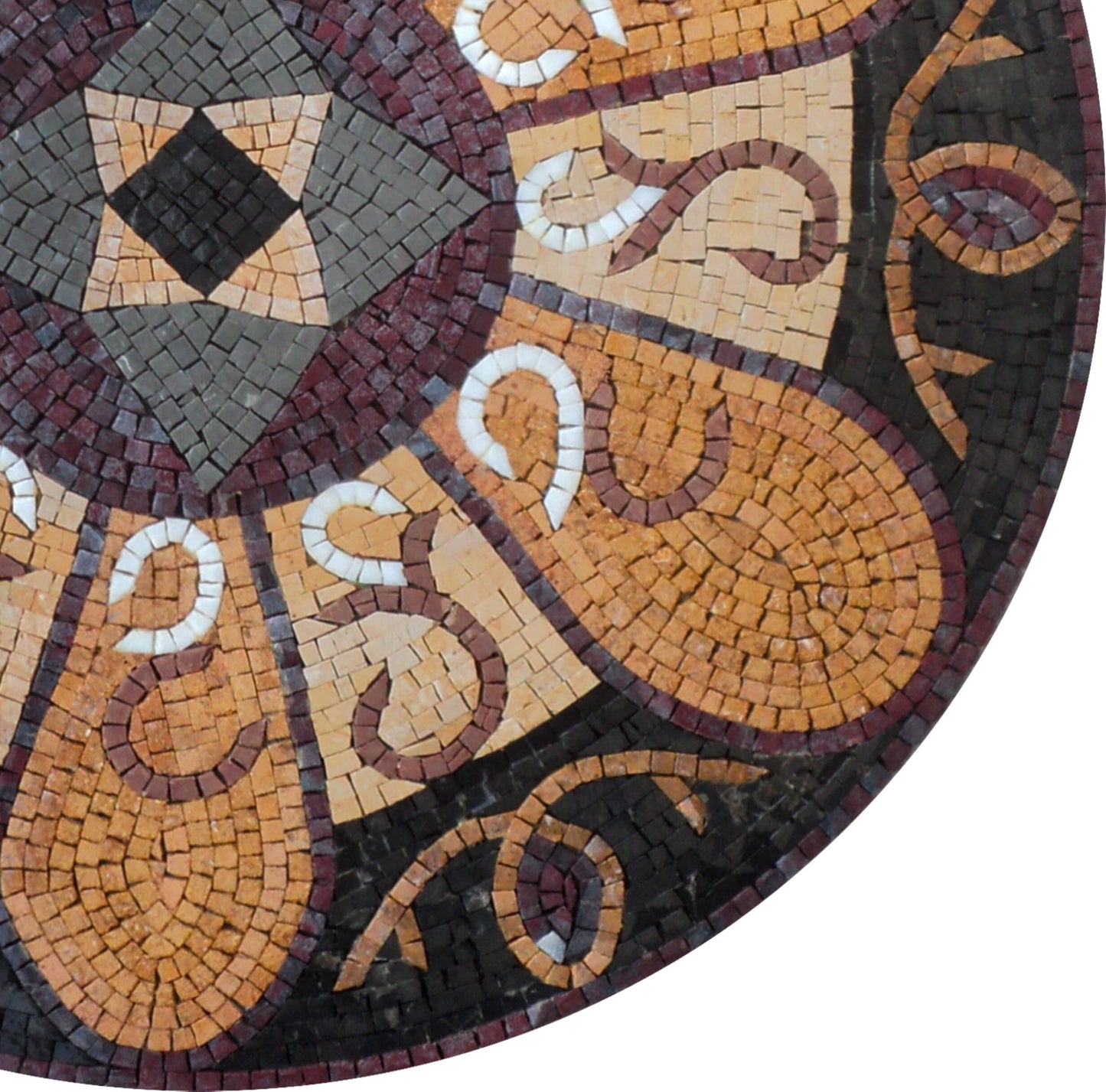 Handmade Marble Mosaic Medallion Art Tile: 24-Inch Elegant Interior Décor