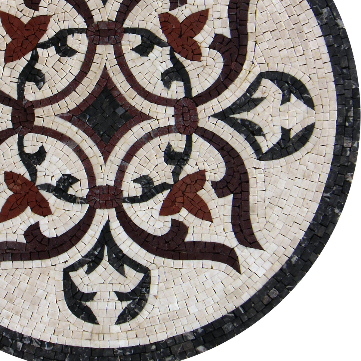 20" Round Mosaic Medallion – Custom Handmade Marble Tile Art, Elegant Home Decor, Customization available