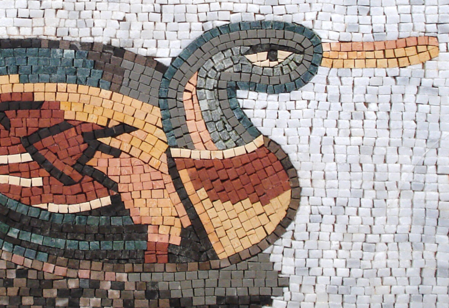 Handmade Duck Mosaic Tile Art: Marble Wall Decor (24" x 16")