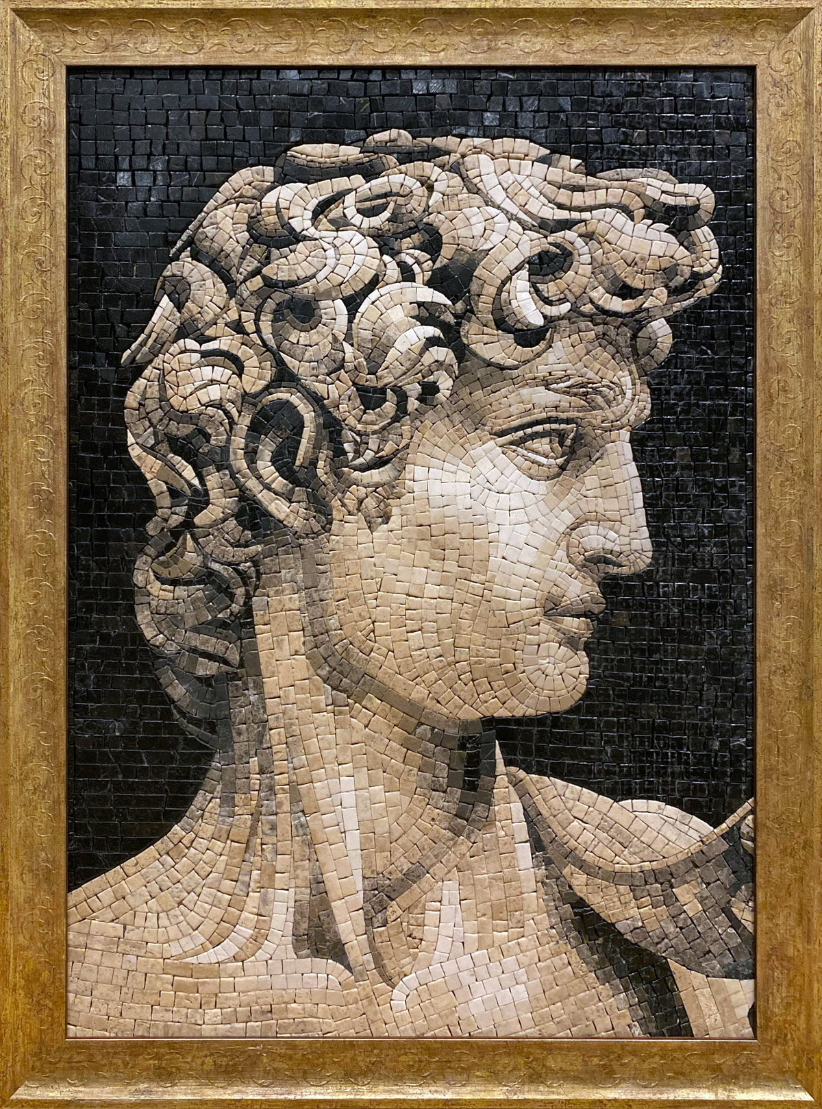 David of Michelangelo Mosaic Tile Art: Handmade Marble Reproduction