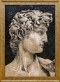 David of Michelangelo Mosaic Tile Art: Handmade Marble Reproduction