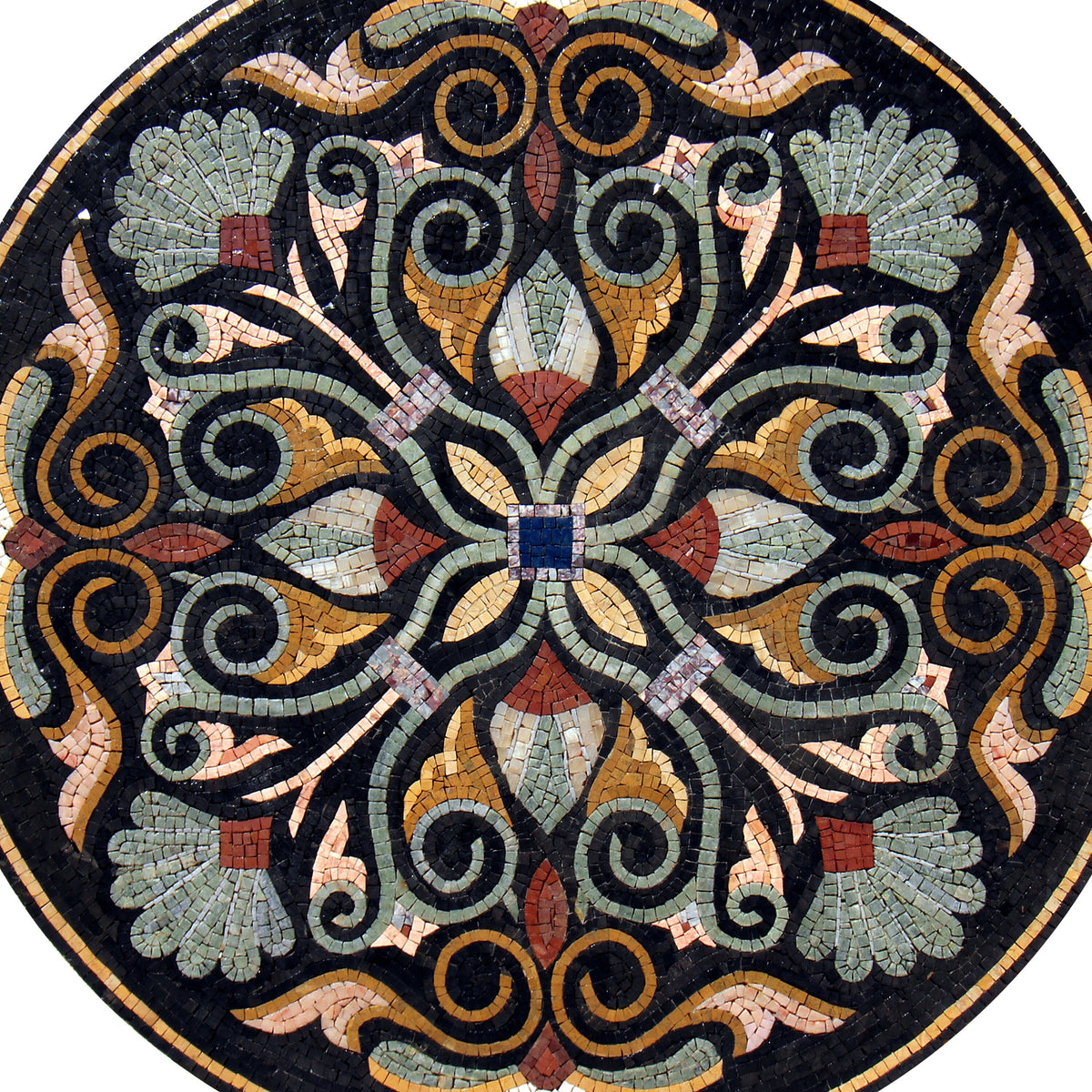32" Boho Chic Splendor: Handmade Glam-Inspired Patterned Mosaic Medallion - Customization available