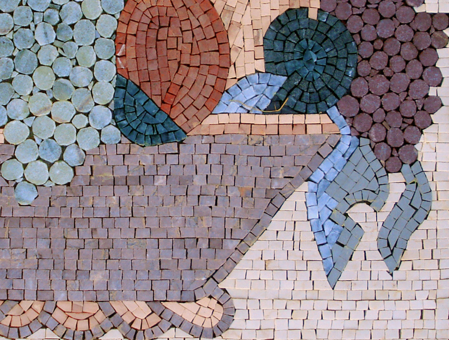 Handmade Marble Mosaic Tile Art: Kitchen Backsplash Wall Decor (28” x 20”)