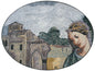 Queen Portrait Mosaic Tile Mural: Handmade Marble Art (52” x 32")