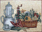 Handmade Marble Mosaic: Kitchen Fruit Bowl Wall Art (32x24)