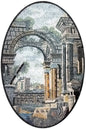 Roman Mosaic Tile: Handmade Marble Ancient Rome Artwork (36” x 24”)