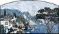 Handmade Marble Mosaic Tile: Coastal Seascape Wall Art