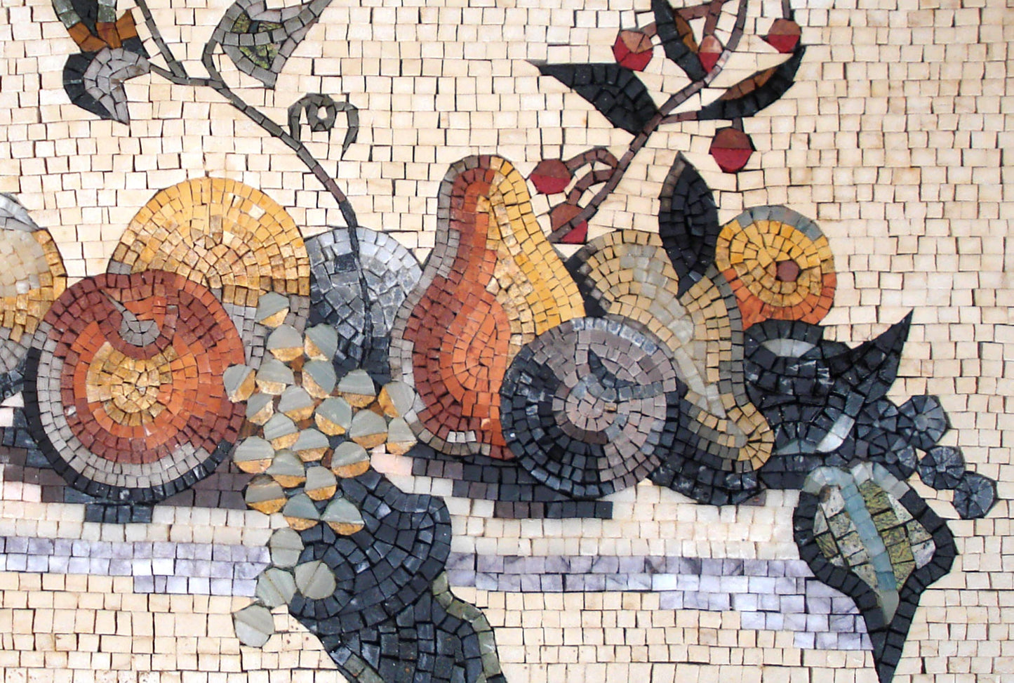 Handmade Fruit Bowl Mosaic Tile Art: Kitchen Backsplash or Wall Decor
