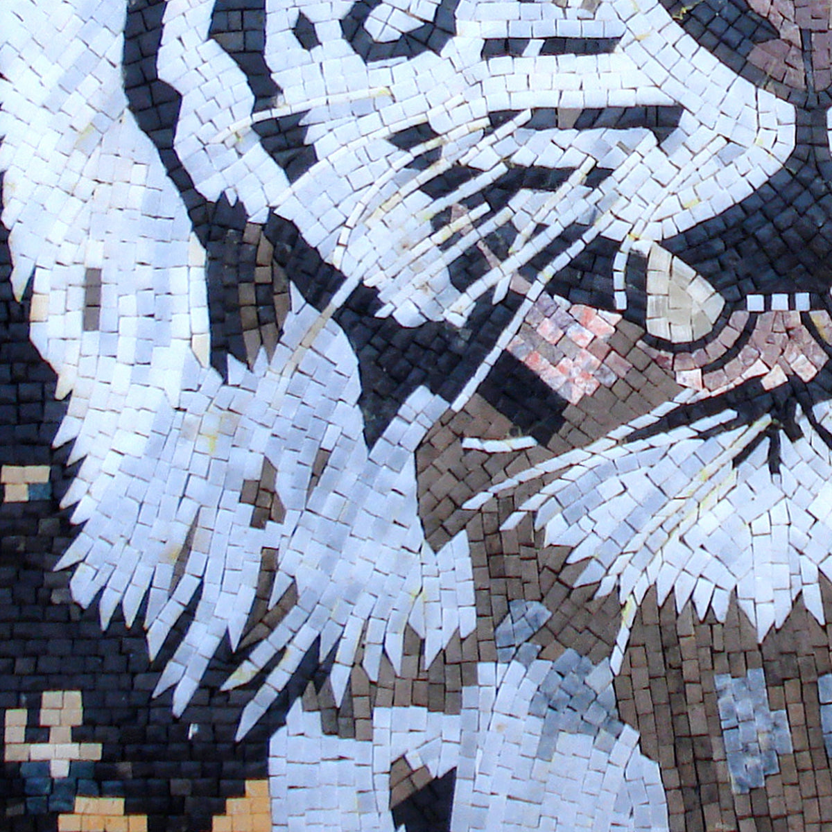 Handmade Tiger Mosaic Tile Art: Jungle Animal Mural (32x32)
