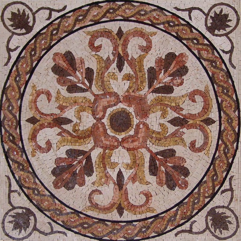 24" Handmade Marble Mosaic Square Floor Interior Home Décor Art Tile Stone.