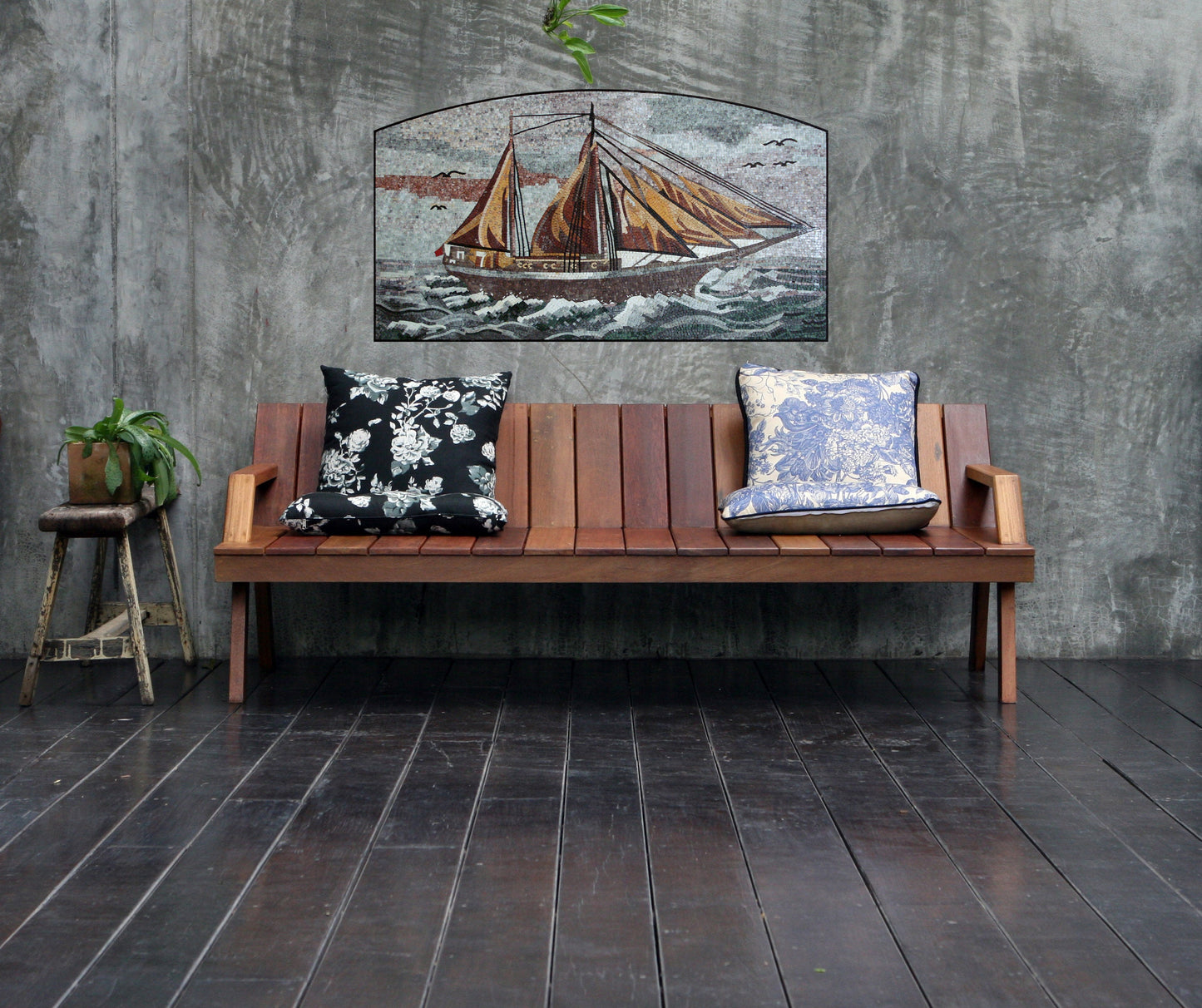 SHIP MOSAIC TILES |Sea View Sailor Artwork Tiles For Living Room Walls | Tiles For Interior Outdoor Entry Walls And House Warming