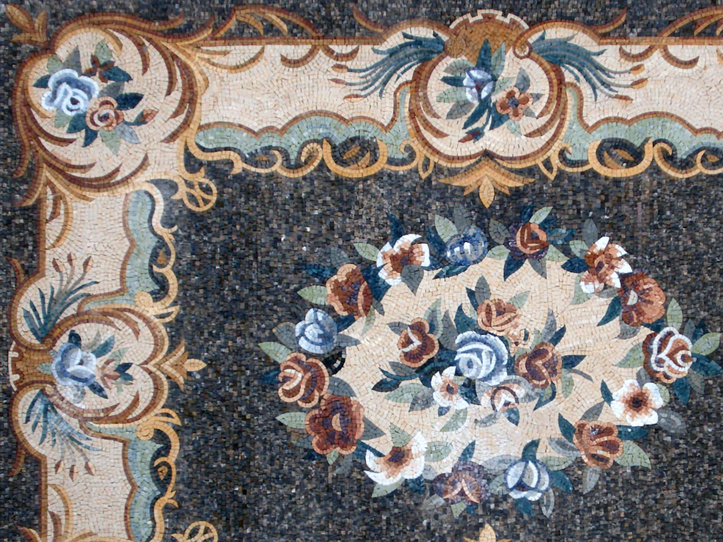 HOME DECORATION RUG | Floral Mosaic Modern Area Masterpiece Rug | Natural Stone Attractive Art Handmade Carpet | Housewarming Gift