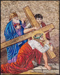 36"x28" Jesus on the Cross Mosaic Wall Art , Religious Christian Home Decor, Sacred Icon Design, customization available