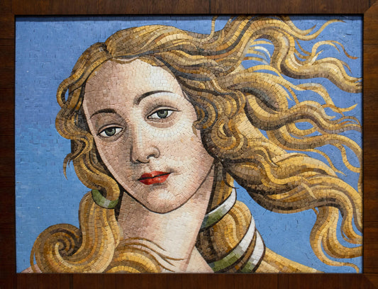34"x26" Botticelli Venus Mosaic Art –  Renaissance Masterpiece, Framed Wall Decor, Customization available