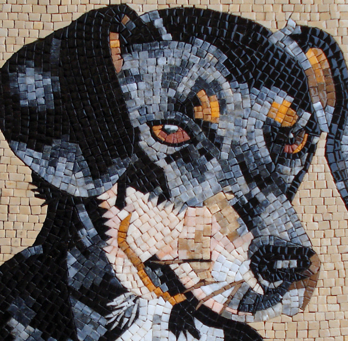 Handmade Labrador Dog Mosaic Tile Art: Pet Portrait (24x24")