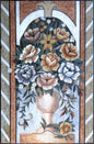 Handmade Roses Mosaic Wall Art: Natural Stone Floral Decor