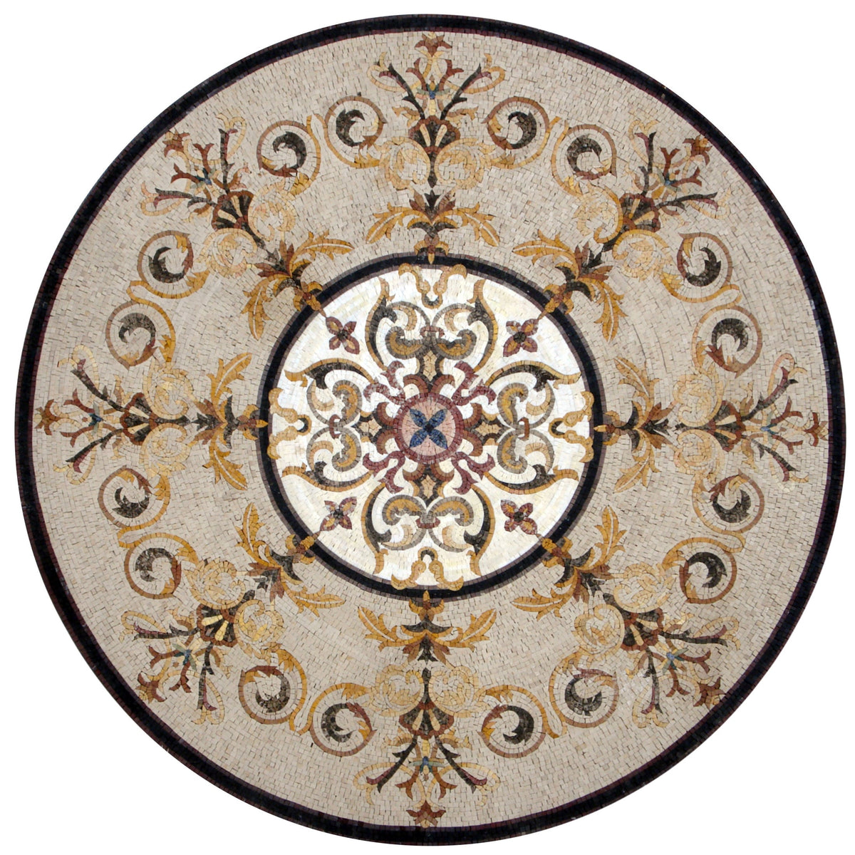 Artisanal Elegance Handmade Marble Medallion Mosaic for Unique Stone Décor - Customization available