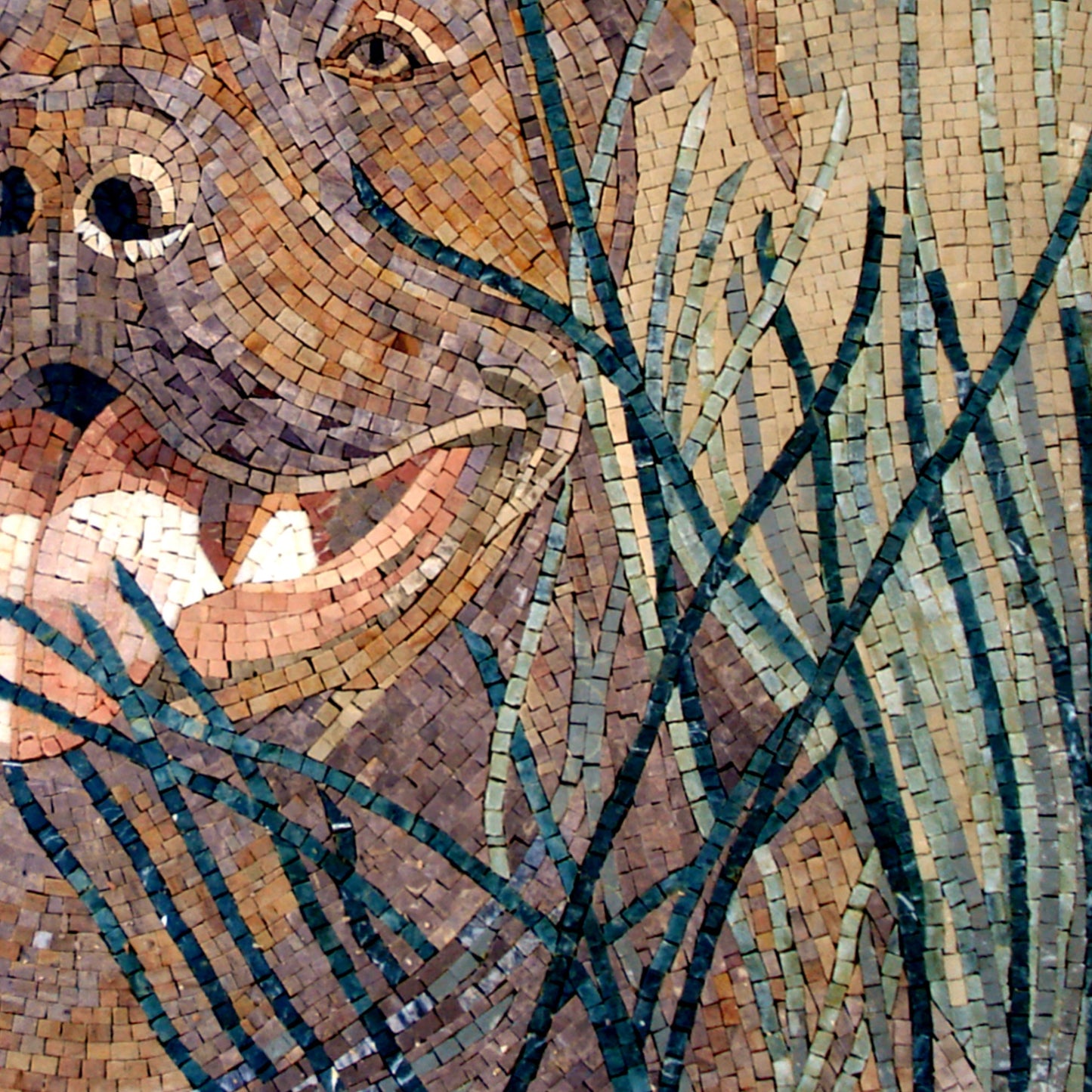 Handmade Bulldog Mosaic Tile Art: Marble Stone Pet Portrait